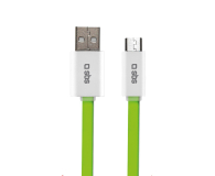 Kabel SBS microUSB - USB 1,5m plaski zielony